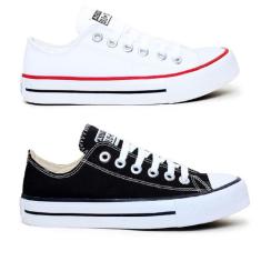 Kit de 2 Pares de Tênis Unissex Kalum Authentic Star, Preto, Branco, 3