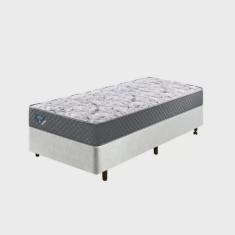 Cama Box Solteiro King Reforçado 96x203x38cm e Colchão Adapto Molas Ensacada Branco