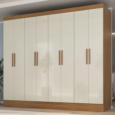 Guarda Roupa Casal 100% mdf 8 Portas 4 Gavetas Jatobá Yescasa