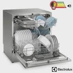 Lava-Louças Electrolux Inox com 08 Serviços, 07 Programas de Lavagem e Painel Blue Touch - LL08S