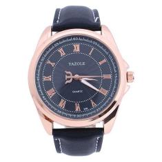 Relógio Masculino Yazole 336 Pulseira Em Couro Preto