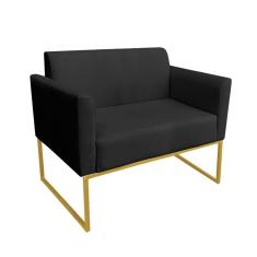 Namoradeira Marisa Suede Dourado Preto