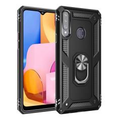 SORAKA Capa para Samsung Galaxy A20s com suporte para anel Capa Slim Fit de TPU macio Capa Samsung Galaxy A20s com placa de metal para suporte magnético de telefone para carro