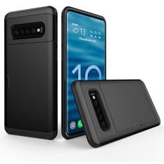 SORAKA Capa para Samsung Galaxy S10 4G com porta-cartões Capa para carteira Capa blindada para Samsung Galaxy S10 4G Capa para PC TPU de camada dupla Capa à prova de choque
