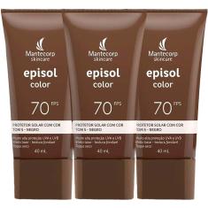 Mantecorp Skincare Episol Kit com 3 Unidades – Protetor Solar com Cor FPS70 – Negro 40ml Kit-Unissex