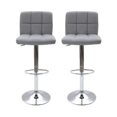 Kit 2 Banquetas Giratórias Gomos Cinza Cinza