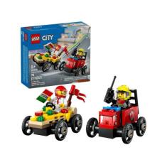 Lego City Carro De Pizza Vs. Caminhão De Bombeiros - 60458