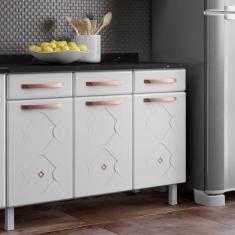 Balcão Gabinete Cozinha Aço Telasul Mirage New C/tampo