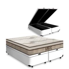Cama Box Baú King + Colchão de Molas Ensacadas Gazin Airluc 193cm