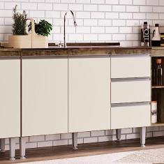 Balcão de Pia 3 Gavetas 2 Portas Athena Irm Itaúba/off White