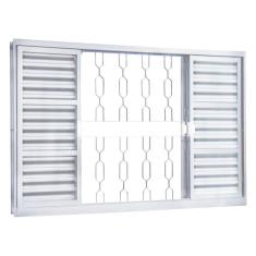 Janela de Aço Veneziana de Correr 120x200cm 6 Folhas Minas Sul MGM Branco