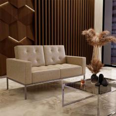 sofá 2 lugares isis revestimento sintético bege