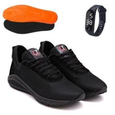 Tênis Feminino Caminhada Academia De Amarrar Com Palmilha Gel + Relógio-Feminino