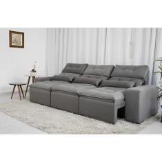 Sofá Retrátil e Reclinável 2,10m em Tecido Suede  - Montagem Inclusa