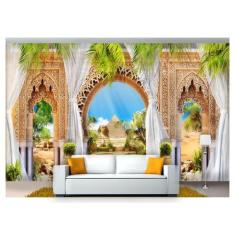 Papel De Parede Paisagem Digital Oasis Deserto Dah31 - Você Decora