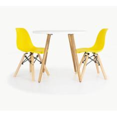 Mesa Eiffel 60 cm Infantil 2 Cadeira Eiffel infantil - Litoral Decor, 