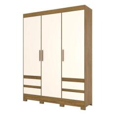 Guarda Roupa Casal B55 Nature Off White - Briz Móveis