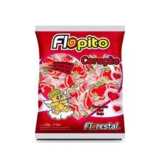 Pirulito Flopito Coração Vermelho Florestal 500g