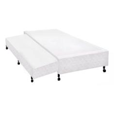 Cama Box Base c/Auxiliar Universal Solteiro Poli Tecido White (78x188x27) - Castor