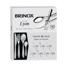 Faqueiro Brinox Lyon 42 Peças Aço Inox, Inox, 42