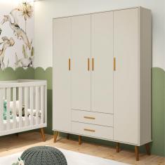 Guarda Roupainfantil 4 Portas 2 Gavetas Isis Móveis Reller Areia