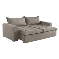 Sofá Cama 2 Lugares Retrátil Reclinável Linho M-184 Martins Bege