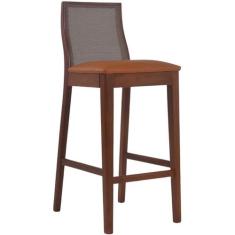 Banqueta Arizona Madeira Maciça Encosto Tela Sling - Refinatto, Castan