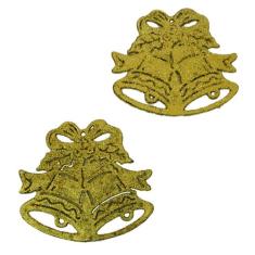 Kit Enfeite De Natal 10 Cm Wincy Com 2 Sinos Em Glitter Decoração Árvo