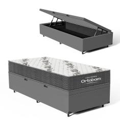Cama Box Baú com Colchão de Espuma D33 Ortobom Airtech 100 Solteiro 88cm