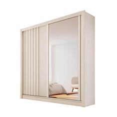 Guarda Roupa Ripado Espelho 2 Portas Tóquio Made Marcs