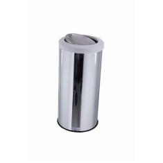 Lixeira Inox Com Tampa Flip-top Basculante 25 Litros Lixo - CCM, Branc