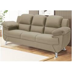 Sofá 3 Lugares Suede Spazium Linoforte, Bege, 3