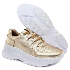 2002GRF Tênis Feminino em couro natural Sneaker Chunky com forro espum