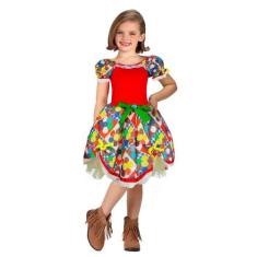 Fantasia Vestido Infantil Menina Quadrilha de São João - Fantasias Car