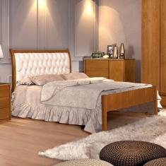 Cama Casal Queen 160cm Vivare Josandro Amêndoa Mel