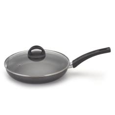 Frigideira Italiana 28 cm com Tampa de Vidro Grafite