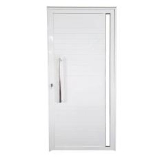 Porta Lambril de Alumínio Direita 210 x 80cm com Visor Linha Veneza Esquadrias Bergame Branco