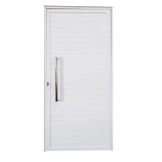 Porta Lambril de Alumínio Direita 210 x 80cm com Puxador Linha Veneza Esquadrias Bergame Branco