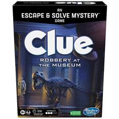Clue Board Game Robbery no Museu, Clue Escape Room Game, Murder Mystery Games, Jogo de tabuleiro familiar cooperativo, Idades 10 e acima, 1-6 jogadore