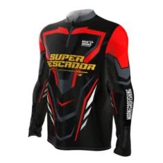 Camiseta de pesca mar negro infantil super pescado tam 04