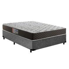 Cama Box Casal Colchão Mola Ensacada Acolchões + Box Suede 68x138x188,