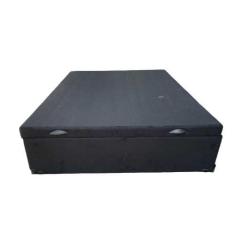 Cama Box Baú Casal Blindado Suede Preto Com Pistão A Gás