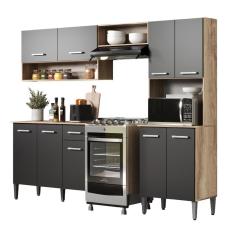 Armário Cozinha Compacta Arizona Essence Carraro - Carvalho-preto Carvalho-preto