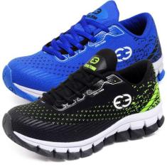 Kit 2 Tênis Infantil Masculino Evoltenn Impacto Azul/Verde, Azul, Verd