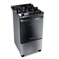 Fogão Brastemp 4 Bocas Inox Com Mesa De Vidro, Dupla Chama E Grill Elétrico - BFO4VBR 220V