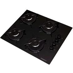 COOKTOP FOGATTI 4 BOCAS MESA VIDRO - PRETO FLANGE ESMALTE