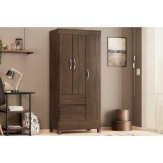 Guarda Roupa 3 Portas E 2 Gavetas Wind Ébano - Demóbile