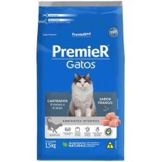 Ração Seca Premier Pet Ambientes Internos Frango 6 Meses a 6 Anos para Gatos Castrados - 1,5 Kg