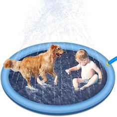 UOSIA Verão Pet Sprinkler Pad Play Cooling Mat Piscina Splash Sprinkler Pad Para Cães Crianças Water Pad Mat Banheira Para Cães Brinquedos De Jogo Ao Ar Livre