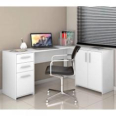 Mesa de Escritório em L 2 Gavetas 3 Portas Office NT 2005 Notável Móveis